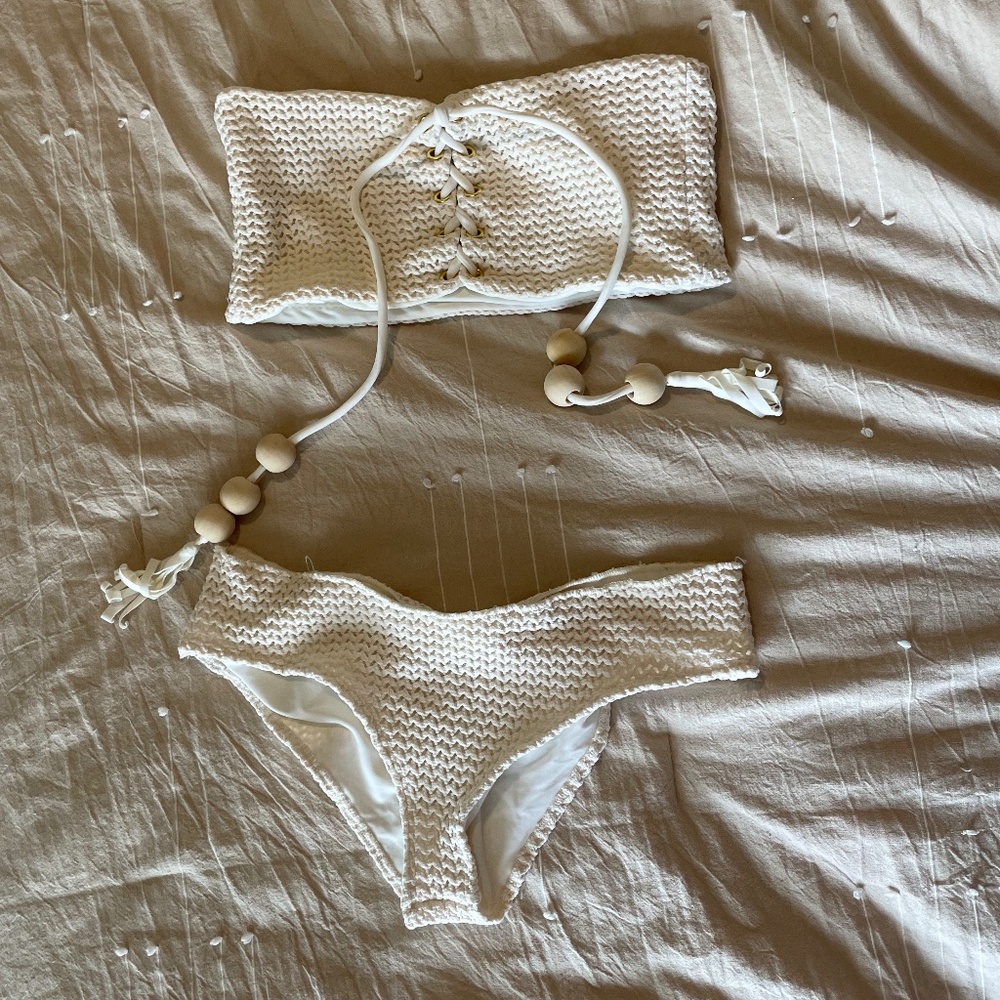 Montce Bone Crochet Bikini Size Large